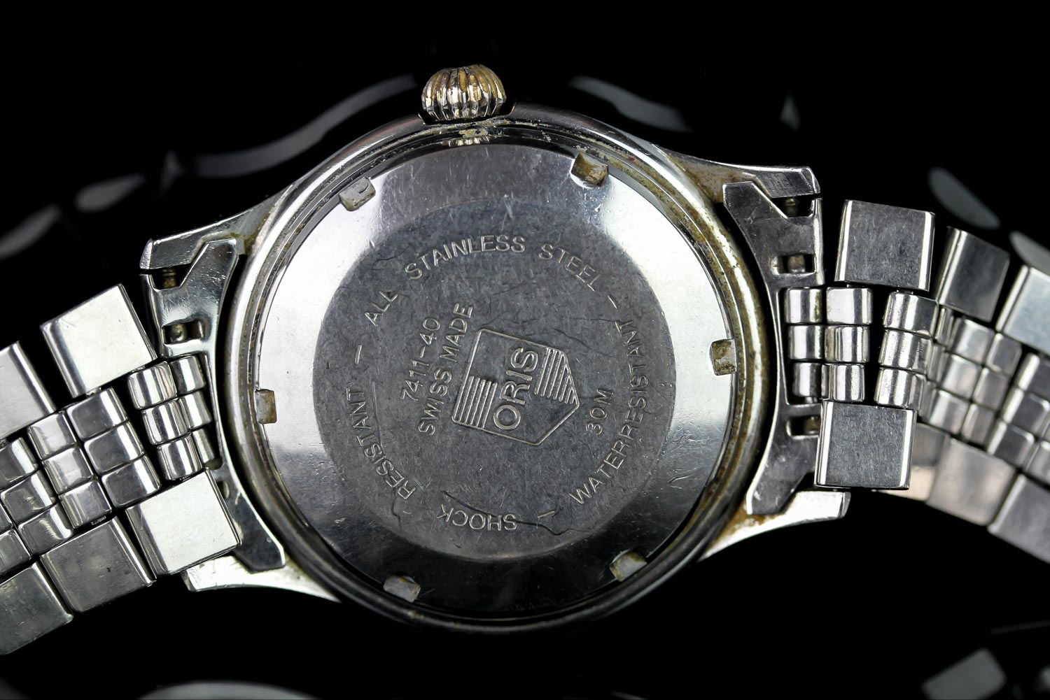 GENTLEMEN'S ORIS AUTOMATIC WRISTWATCH REF 7411-40, circular silver dial with roman numerals, date at - Image 3 of 3