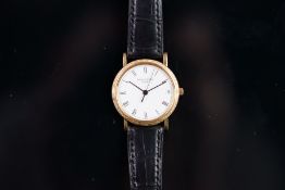 GENTLEMEN'S PATEK PHILLIPE CALATRAVA 18CT GOLD WRISTWATCH REF. 3802, circular white dial with