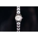 LADIES TUDOR PRINCESS OYSTERDATE WRISTWATCH, circular silver dial with silver and black hour markers