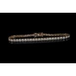 Diamond tennis bracelet, 47 round brilliant cut diamonds estimated 4.92ct, 4 claw set, set in 14ct