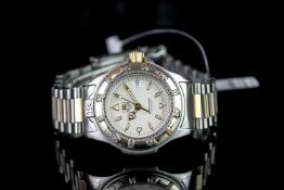 LADIES TAG HEUER QUARTZ WRISTWATCH REF. WF 1420-0, circular silver dial with hour markers, date