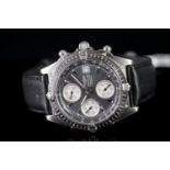 GENTLEMEN'S BREITLING COCKPIT A13350 SN 36272, round. blue dial with silver batons, date aperture at