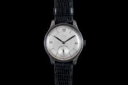 GENTLEMEN'S LONGINES CALATRAVA SECTOR DIAL WRISTWATCH, circular silver sectore dial with arabic