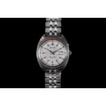 GENTLEMEN'S SEIKO BELL-MATIC WRISTWATCH REF 4006-6011, circular silver dial with hour markers,