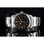 RARE GENTLEMEN'S ROLEX OYSTER PERPETUAL EXPLORER WRISTWATCH CIRCA 1956 REF. 6610, circular black