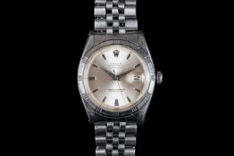 GENTLEMEN'S ROLEX OYSTER PERPETUAL DATEJUST WRISTWATCH REF. 1601 CIRCA 1960, circular silver pie pan