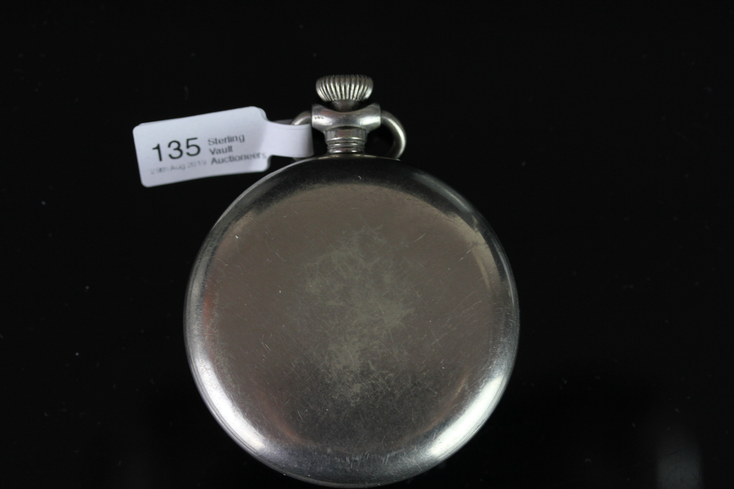 INGERSOL ECLIPSE POCKET WATCH,round,blue dial with two tone hands, off white arabic markers,small - Image 3 of 3
