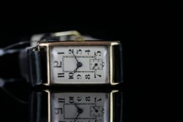 GENTLEMEN'S VINTAGE DRESS WATCH 99130 SN 96530, oblong, white dial with black hands, black arabic