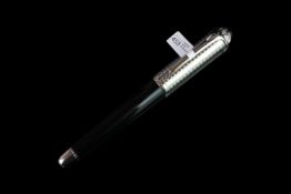 BLACK LACQUER AND SILVER CARTIER ROLLERBALL PEN J160628,comes with box and papers.