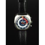 GENTLEMEN'S MEMOSAIL YACHTING WRISTWATCH, circular multi coloured dial with numerous tracks and