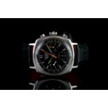 GENTLEMENS HEUER CAMARO VINTAGE CHRONOGRAPH WRISTWATCH, circular black triple register dual with