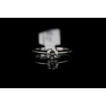 Solitaire diamond ring, 1 round brilliant cut diamond approximately 0.51ct, 4 claw set, finger