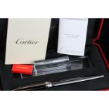 CARTIER LIMITED EDITION STYLO D'EXCEPTION FOUNTAIN PEN, black lacquer body with platinum finish, 18k