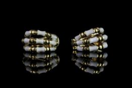 Pair of Tiffany & Co bamboo clip on earrings, hallmarked 18ct gold, approximate total weight 17.3