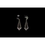 9CT DROP SWORD EARRINGS, not hallmarked, total weight 1.28 gms.