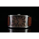 GENTLEMEN'S ROGER DUBUIS MUCH MORE WRISTWATCH, rectangular salmon dial with arabic numbers, 30mm