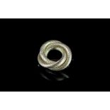 TIFFANY & CO 18K SWIRL BROOCH,stamped 18k not hallmarked, total weight 6.2gms