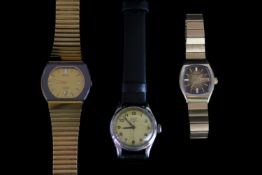 GROUP OF 2 VINTAGE WRISTWATCHES INCL TISSOT RADO, tissot, circular patina dial with arabic