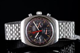 GENTLEMEN'S ROAMER STINGRAY CHRONOGRAPH WRISTWATCH REF 072-9120.602, circular black dial with hour