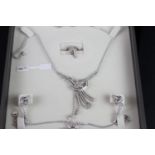 Ali Al-Haken Diamond ring, pair of earrings, bracelet and necklace set w/ box, approximate total