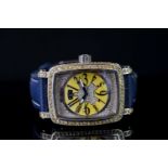 GENTLEMEN'S DELACOUR , DE LA COUR DIAMOND WATCH S.3517M LTD EDT 277 SN 33553, oblong, yellow pave