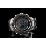 CASIO TRIPLE SENSOR VERSION 3, digital compass,barometer,altimeter,round,grey digital dial,black