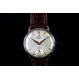 GENTLEMEN'S ENICAR ULTRASONIC VINTAGE WRISTWATCH, circular silver patina dial with arrow head hour