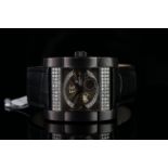 GENTLEMEN'S DE GRISOGONO OXIDISED 18K GOLD INSTRUMENTO NOVANTATRE 022090 WITH BOX AND PAPERS,