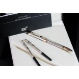 MONTBLANC STERLING SILVER BALL POINT PEN, silver body hallmarked 925 with gold details, ref