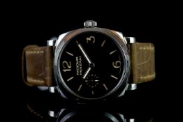 GENTLEMEN'S PANERAI RADIOMIR STAINLESS STEEL WRISTWATCH REF. PAM00512 CIRCA 2014, circular black