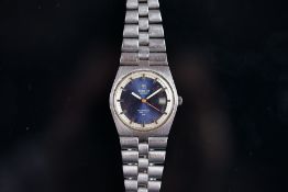 VINTAGE TISSOT PR516 AUTOMATIC GL, circular blue dial, baton hour markers, outer white track, 36mm