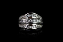 Diamond cluster ring, 10 round brilliant cut diamonds set to the centre approximately 0.55ct, 8
