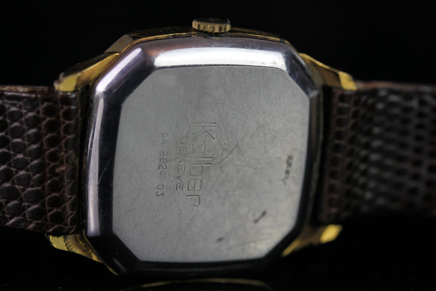 GENTS KOLBER GENEVE 2824,champagne dial and gold hands,date aperture at 3 o clock, 30 mm gold plated - Image 3 of 3