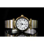 LADIES VINTAGE MAPPIN & WEBB CHRISTMAS WATCH CIRCA 1980s,white dial with black hands,black roman