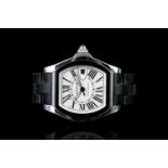 GENTLEMEN'S CARTIER ROADSTER AUTOMATIC WRISTWATCH W/ BOX & PAPERS REF 3312, tonneau shape silver