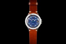 GENTLEMEN'S OMEGA AUTOMATIC ADMIRAL GENEVE DATE WRISTWATCH, circular blue dial with silver and