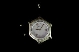 LADIES 18k EBEL 1911 REF E8090224 HEAD ONLY, round,white dial with gold hands, diamond and gold