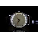 GENTLEMENS OMEGA OVERSIZE AUTOMATIC BUMPER WRISTWATCH REF. 2481-1, circular two tone off white