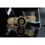 LADIES CHOPARD HAPPY DIAMOND 18CT GOLD WRISTWATCH REF. 4045, circular gold dial with gold dauphine