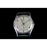 GENTLEMEN'S TUDOR PRIMA SHOCK-RESISTING WRISTWATCH, circular silver dial with hour markers and