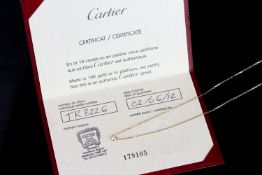 Cartier diamants legers necklace w/ papers ref B7215800 RRP £1150, set with 1 round brilliant cut