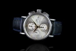 GENTLEMEN'S IWC PORTOFINO CHRONOGRAPH WRISTWATCH REF IW378302 W/ BOX & PAPERS, circular silver