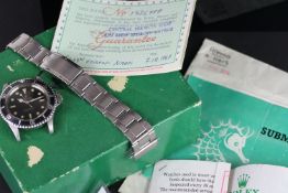 GENTLEMENTS ROLEX OYSTER PERPETUAL SUBMARINERS 'METERS FIRST' WRISTWATCH CIRCA 1966 REF. 5513 W/ BOX