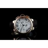 GENTLEMENS CARTIER BALLON BLEU CHRONOGRAPH 18CT ROSE GOLD WRISTWATCH W/ BOX & PAPERS REF. 3568,