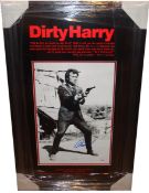 Clint Eastwood, A stunning black and white photo hand signed in blue marker by ClintEastwood.