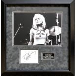 Debbie Harry, Index card signed by Debbie Harry. Professionally framed to museum standard. Overall