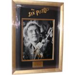 John Lydon, 16x12 photo signed in gold by John Lydon from the Sex Pistols. Profesionally framed