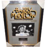 Barry Manilow, 12x8 photo signed by Barry Manilow. Autograph obtained at the Landmark Hotel London
