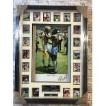 Signed Pele photo with England captain Bobby moore
