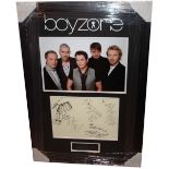 Boyzone, Orignal guest book page signed at the first MTV Studios in Camden London by the original